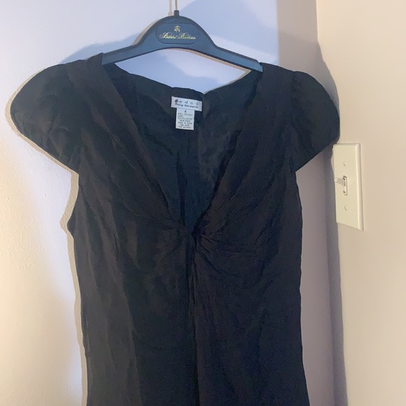 Silk black cocktail midi dress - Picture 5 of 7